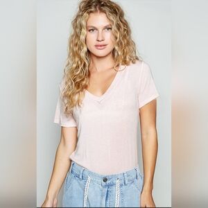 #443 POL V-neck Short Sleeve Top